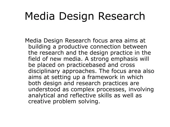 media design research