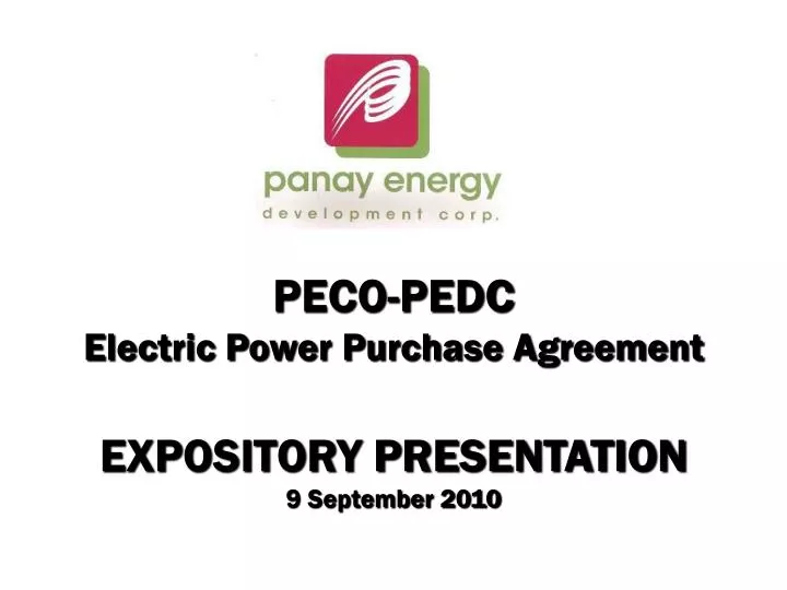 peco pedc electric power purchase agreement expository presentation 9 september 2010