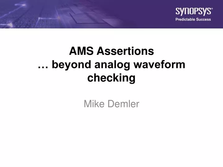 ams assertions beyond analog waveform checking