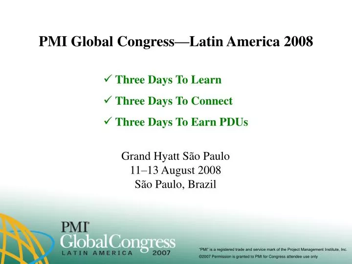 pmi global congress latin america 2008