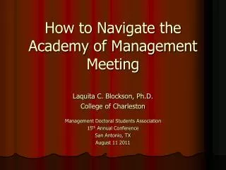 How to Navigate the Academy of Management Meeting