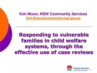 Kim Nixon, NSW Community Services Kim.Nixon@community.nsw.au
