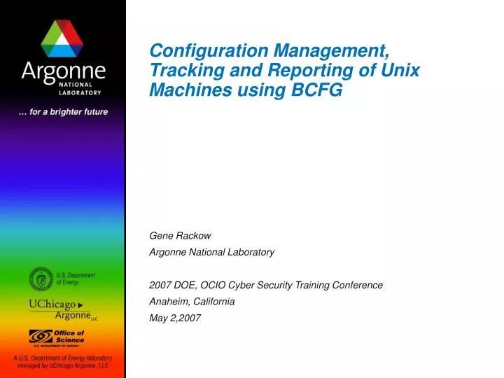 configuration management tracking and reporting of unix machines using bcfg