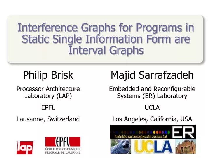 interference graphs for programs in static single information form are interval graphs