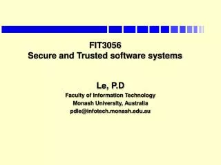 FIT3056 Secure and Trusted software systems