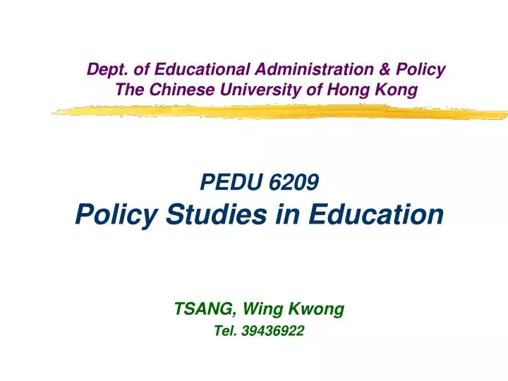 dept of educational administration policy the chinese university of hong kong