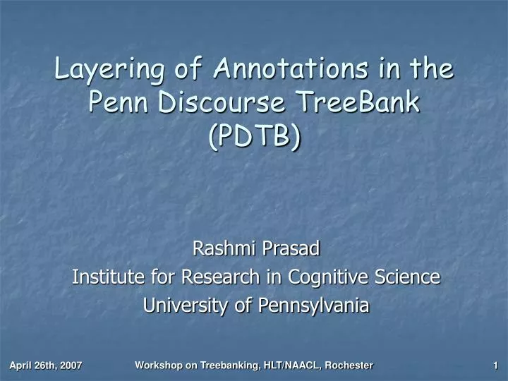 layering of annotations in the penn discourse treebank pdtb