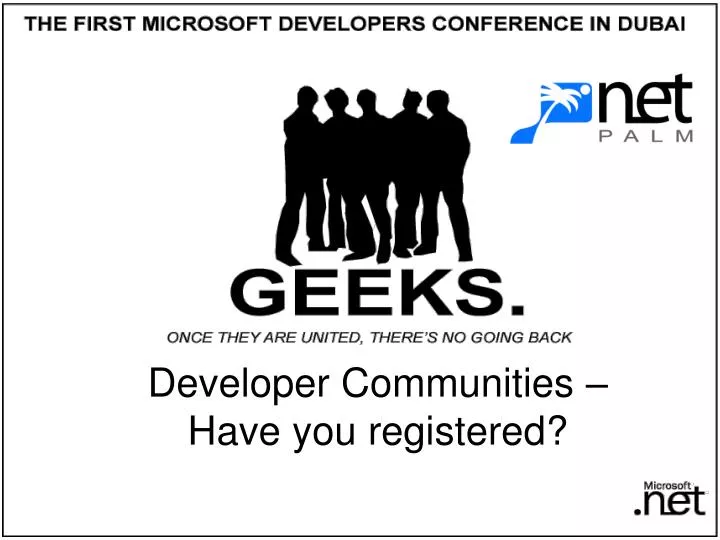 developer communities have you registered