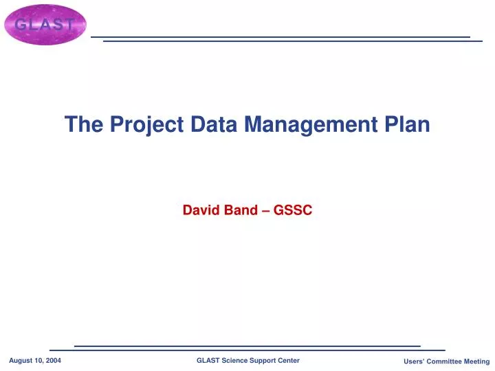 the project data management plan
