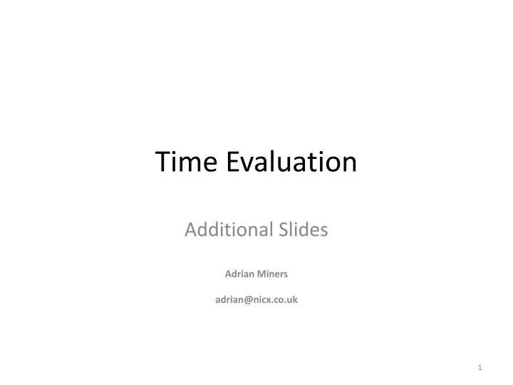 time evaluation