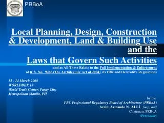 Local Planning, Design, Construction &amp; Development, Land &amp; Building Use and the