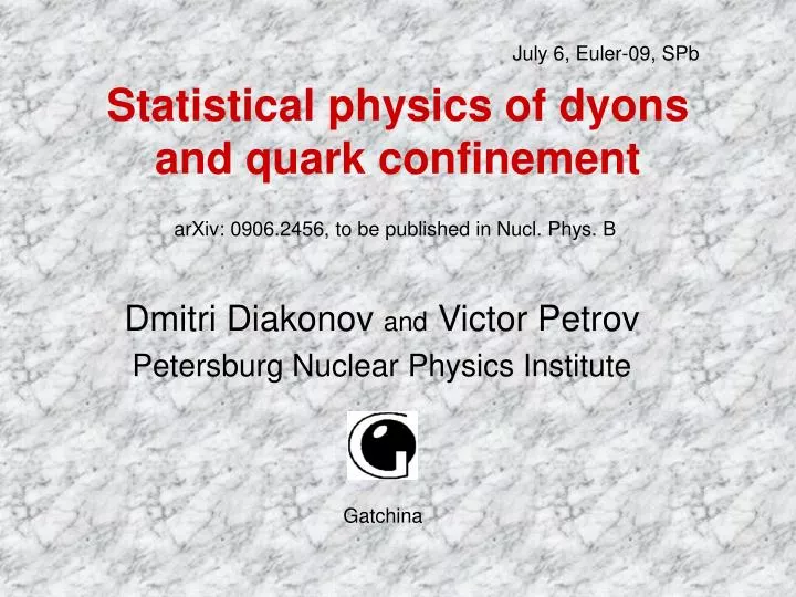 statistical physics of dyons and quark confinement