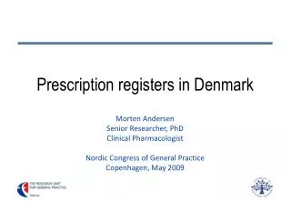 Prescription registers in Denmark