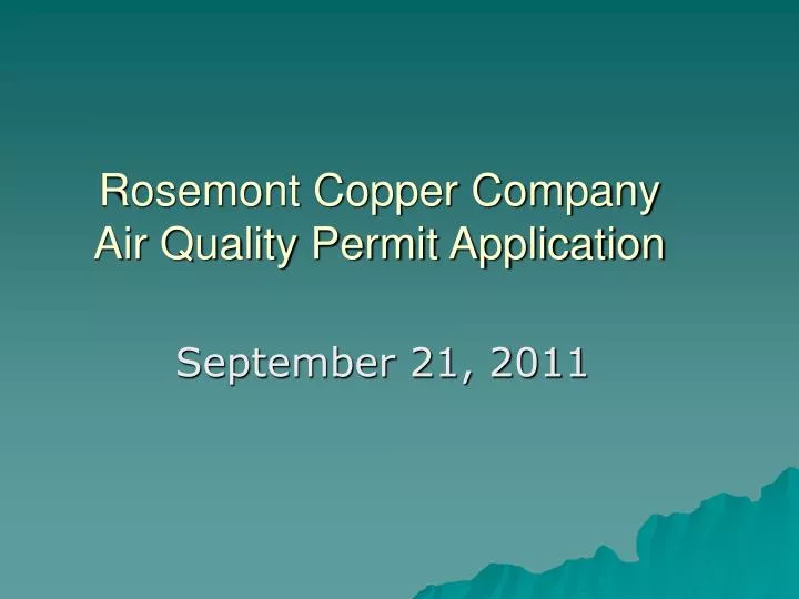 rosemont copper company air quality permit application