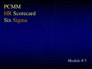 PCMM HR Scorecard Six Sigma