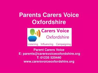 Parents Carers Voice Oxfordshire