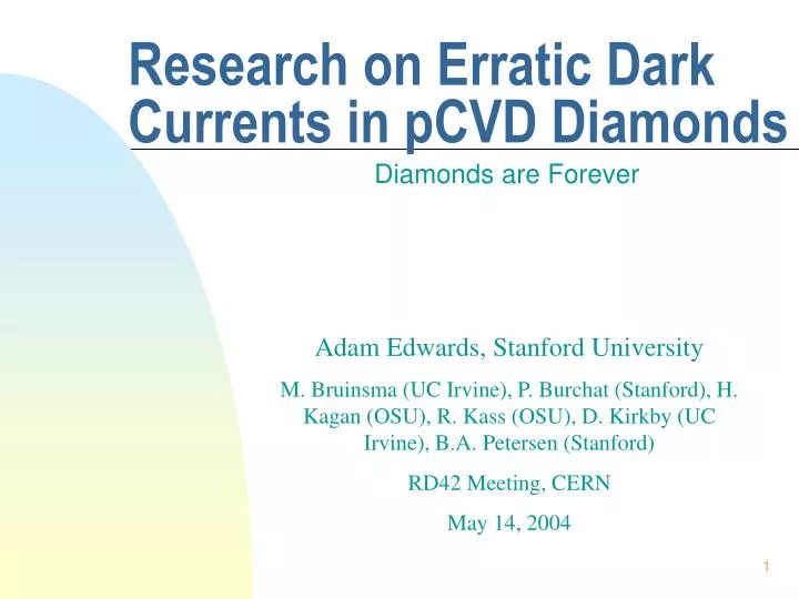 research on erratic dark currents in pcvd diamonds