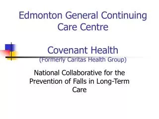 National Collaborative for the Prevention of Falls in Long-Term Care