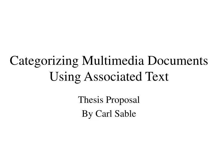 categorizing multimedia documents using associated text