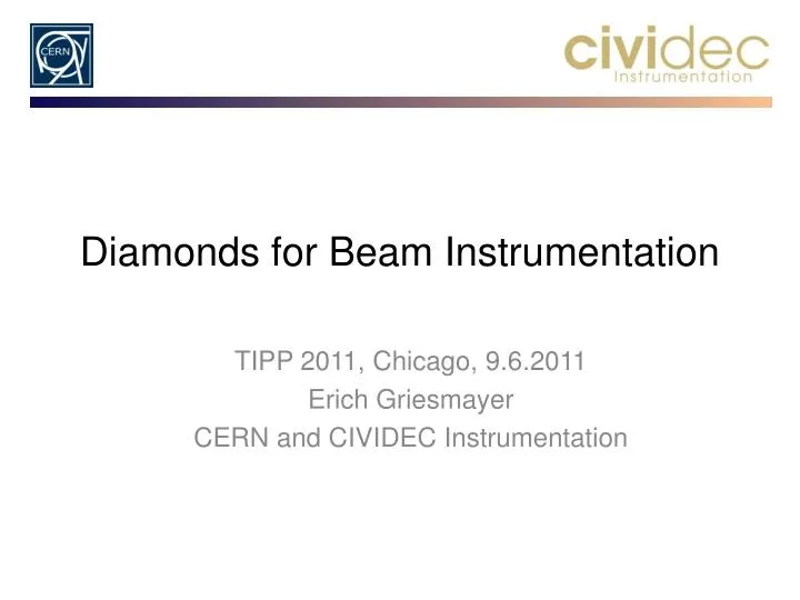 diamonds for beam instrumentation