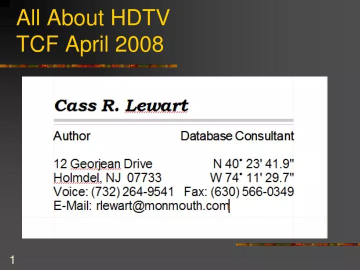 all about hdtv tcf april 2008