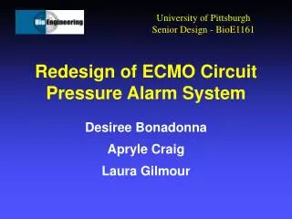 Redesign of ECMO Circuit Pressure Alarm System