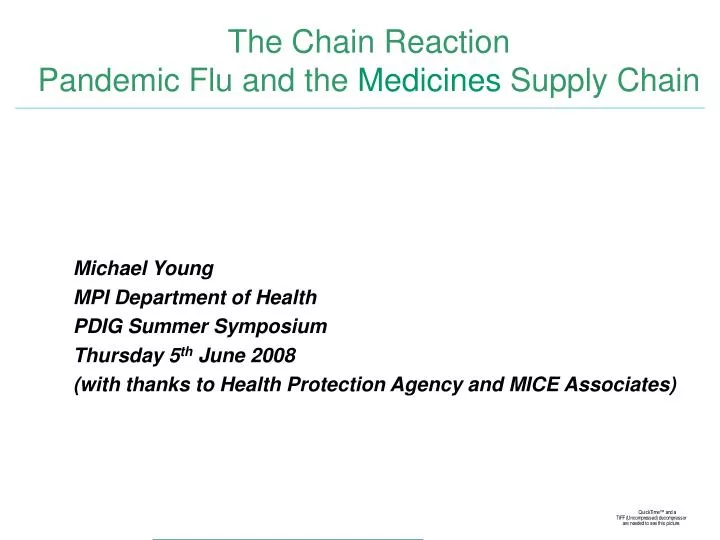 the chain reaction pandemic flu and the medicines supply chain