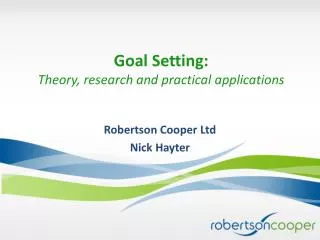 Goal Setting: Theory, research and practical applications