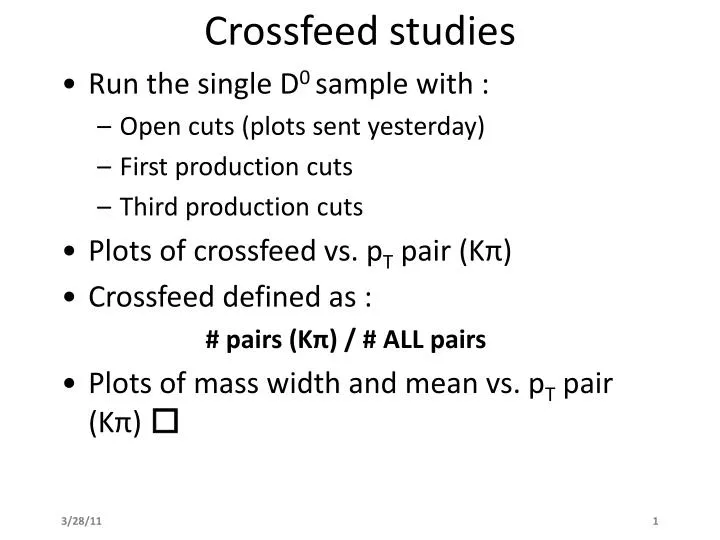 crossfeed studies