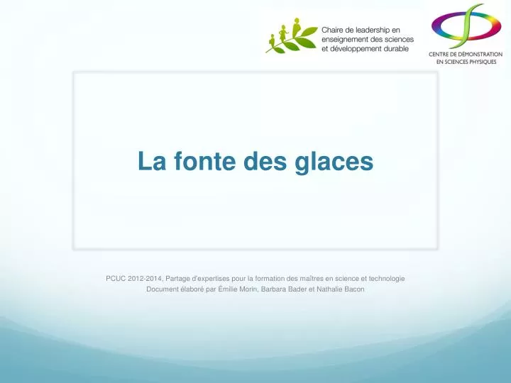 la fonte des glaces