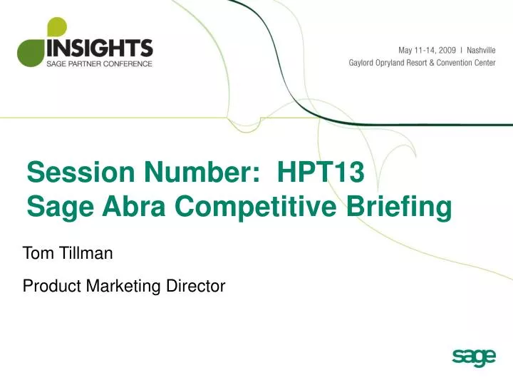session number hpt13 sage abra competitive briefing