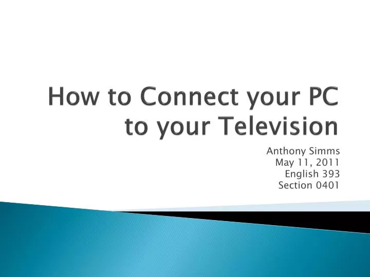 how to connect your pc to your television