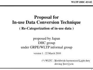 Proposal for In-use Data Conversion Technique ( Re-Categorization of in-use data )