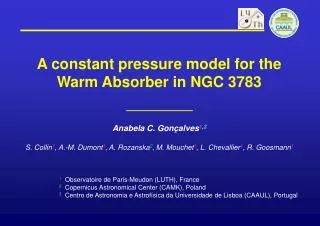 A constant pressure model for the Warm Absorber in NGC 3783