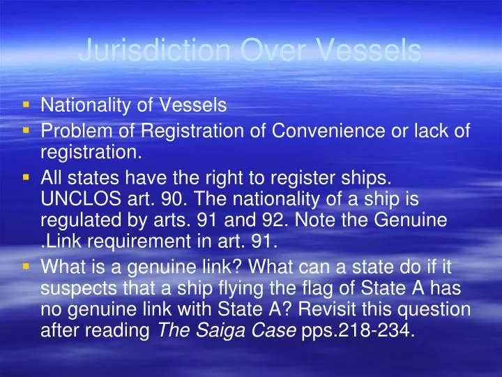 jurisdiction over vessels