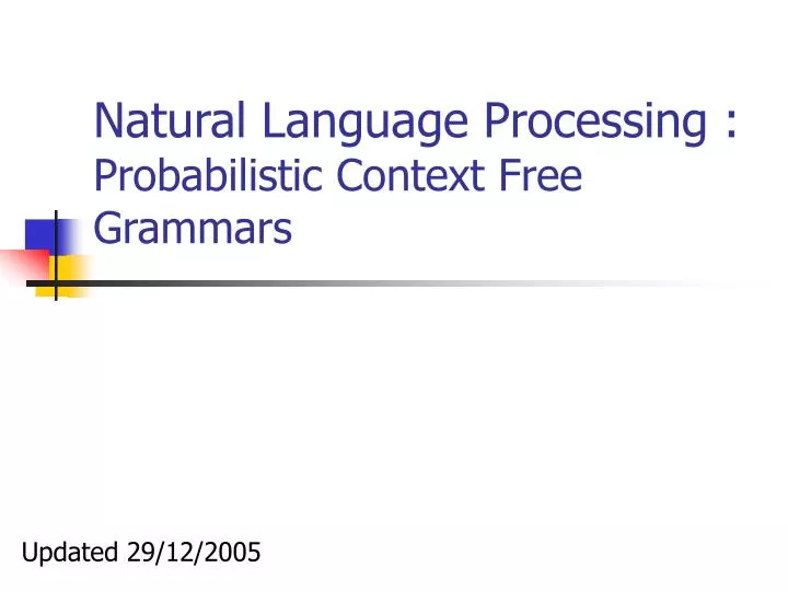 natural language processing probabilistic context free grammars