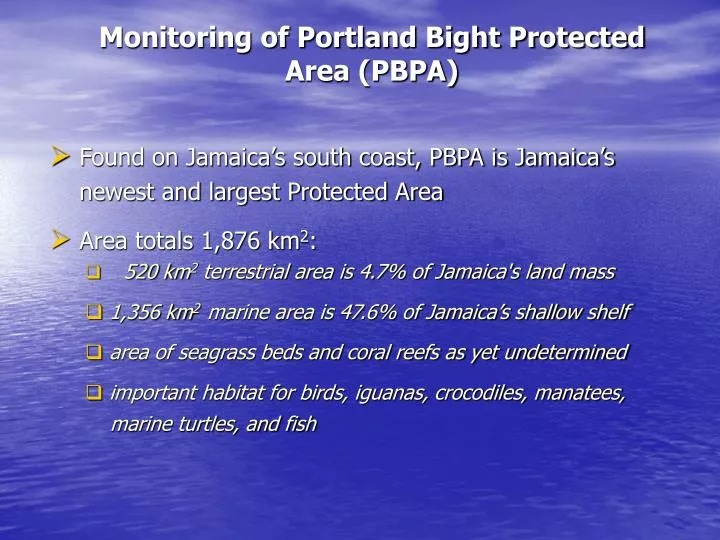monitoring of portland bight protected area pbpa