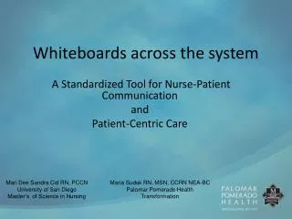 Whiteboards across the system