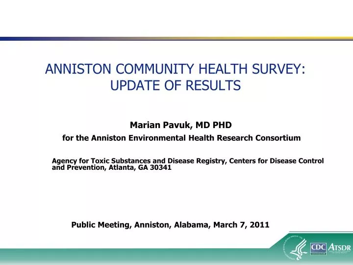 anniston community health survey update of results