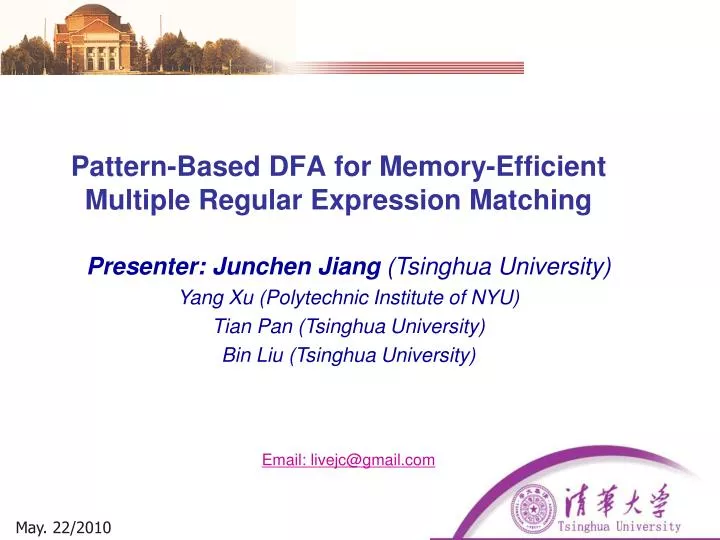 pattern based dfa for memory efficient multiple regular expression matching