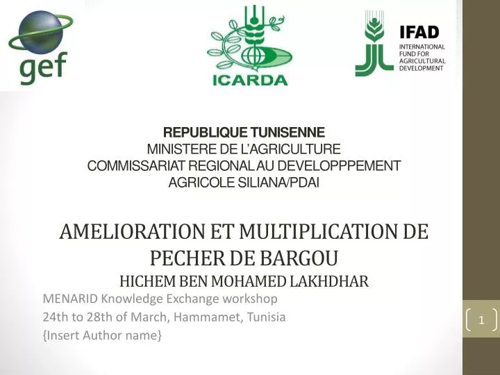 menarid knowledge exchange workshop 24th to 28th of march hammamet tunisia insert author name