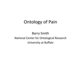 Ontology of Pain