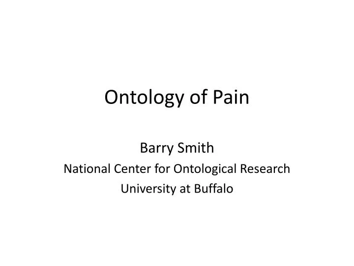 ontology of pain