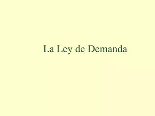 la ley de demanda