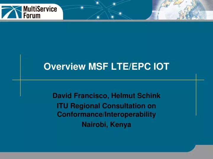 overview msf lte epc iot