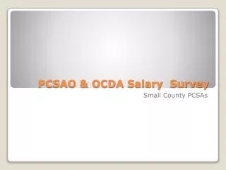 PCSAO &amp; OCDA Salary Survey