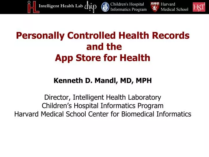 personally controlled health records and the app store for health
