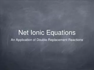 net ionic equations