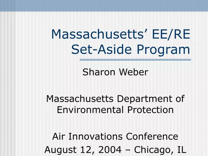 massachusetts ee re set aside program