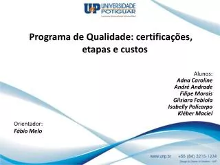 programa de qualidade certifica es etapas e custos